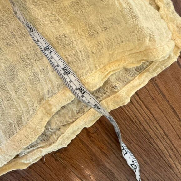 Chicos 100% butter yellow linen gauze collared blouse 2 large - Picture 5 of 10